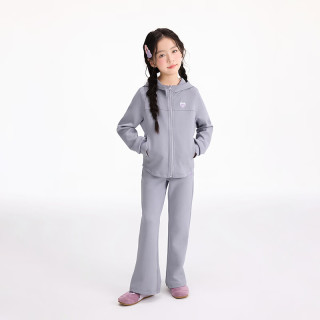 小茵曼 童装女童棉质舒适套装2026秋季新款甜美运动透气秋装衣服 紫色 140