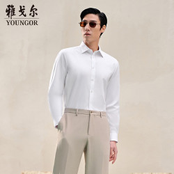 雅戈尔 长袖衬衫男230支全棉装衬免烫衬衫高支缎纹抗皱平整有型2026新品 漂白VLTP114761BBA 41 （175/96A）