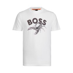 HUGO BOSS 男士字母拼色图案纯棉日常百搭短袖T恤