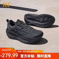 361° 运动鞋男爆沫5夏季网面透气厚底缓震慢跑步鞋子男672532212-5 烟灰/曜石黑 42