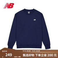 new balance NB官方套头衫男款秋季经典简约时尚圆领针织卫衣 海军蓝 MT41507 M