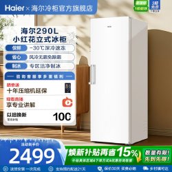 海尔 小红花290/335升立式冰柜小型风冷无霜冷柜家用全冷冻冰箱