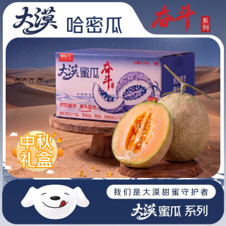 京鲜生 山东哈密瓜西州蜜25号 净重6-7斤2-3粒装 源头直发 净重3斤单果250g+