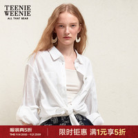 TEENIE WEENIE 五折Teenie Weenie小熊简约衬衫女2026夏季新款女衬衣宽松亚麻衬衫