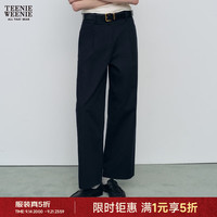 TEENIE WEENIE 小熊女装休闲裤26春季新款柔软舒适简约时尚阔腿西裤 藏青色