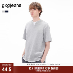 gxgjeans 假两件拼接 男士短袖T恤