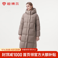 坦博尔 高充绒加厚连帽长款羽绒服 摩卡棕 L
