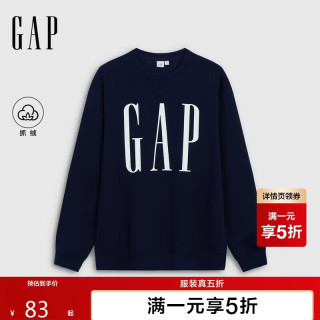 Gap 男女装2026早秋logo印花抓绒圆领宽松卫衣上衣1SS623909