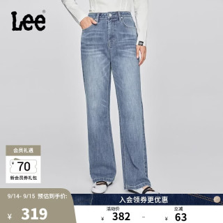 Lee 429标准中腰直脚五袋款中蓝色女牛仔裤