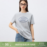 自巧 凉感正肩 浅花灰 XXS 女士T恤