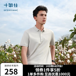 十如仕 polo衫男短袖高端透气t恤春夏季透气商务休闲 P21 浅灰色 M