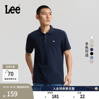 Lee 男士POLO衫 翻领小Logo徽标 藏青色 XL
