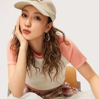 百亿补贴：李宁 女子运动潮流系列夏季修身型针织休闲短袖文化衫AHSU342-