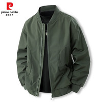 皮尔·卡丹 男士棒球服夹克 军绿 M