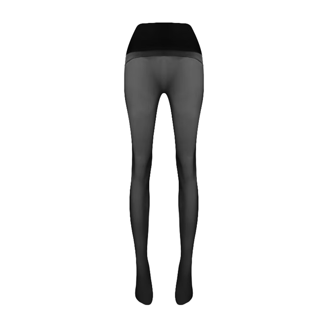 绫 天生丝滑绫lingerie「缚」凝脂?10D性感腿环绑带诱惑一体吊带袜过膝袜 Black黑色 1双 L 码