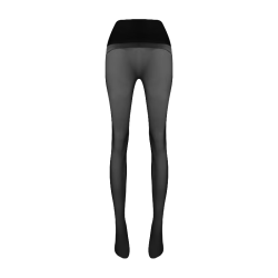 绫 天生丝滑绫lingerie「缚」凝脂?10D性感腿环绑带诱惑一体吊带袜过膝袜 Black黑色 1双 L 码