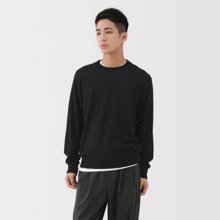 無印良品 MUJI 无印良品 男式 羊毛可水洗高针距圆领毛衣 长袖秋季男款针织衫男装