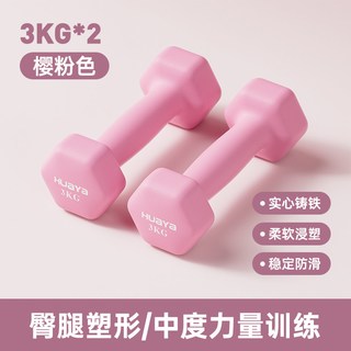 华亚 实心铁哑铃 10kg一对 力量训练器材
