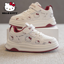 Hello Kitty 卡通鞋女童板鞋春秋中大童小白鞋儿童运动鞋6203 米酒红36