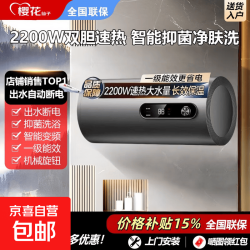 电热水器家用2200W出租房卫生间储水式速热圆桶一级能效出水断电