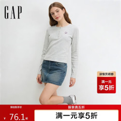 Gap 女装2026春季款logo刺绣亨利领针织衫上衣休闲上衣859703