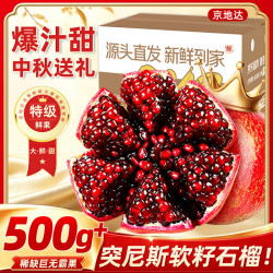 京地达 石榴会理突尼斯软籽石榴水果中秋送礼净重5斤单果500g+源头直发