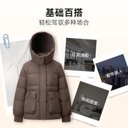 千仞岗 真五折~650+蓬松90绒子加厚短款羽绒服