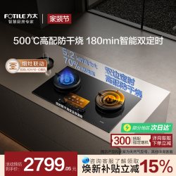 方太 家用嵌入式双灶5.2kW猛火煤气灶 定时防干烧可联动可调节尺寸02-TEK20-T天然气燃气灶 天然气
