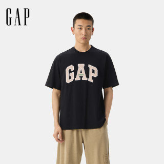 Gap 男女装夏季款纯棉撞色贴布绣logo短袖T恤宽松上衣729134