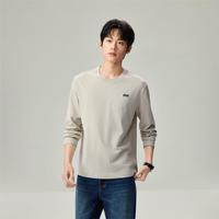 佐丹奴 2026年秋季新款纯棉小刺绣圆领百搭休闲针织长袖T恤男款