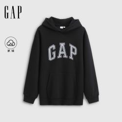 Gap 男女装秋季新款LOGO抓绒宽松连帽套头卫衣休闲上衣786940