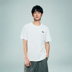佐丹奴 2026年夏季新款凉感小狗刺绣圆领插肩针织短袖T恤男款
