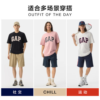 Gap 729134 纯棉撞色贴布绣 黑色 M 男士T恤
