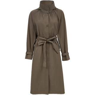 VERO MODA 325321012 含棉捏褶小立领 纯色风衣
