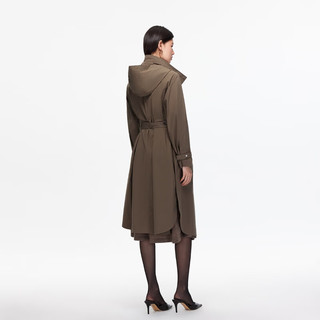 VERO MODA 325321012 含棉捏褶小立领 纯色风衣