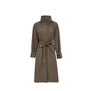 VERO MODA 325321012 含棉捏褶小立领 纯色风衣