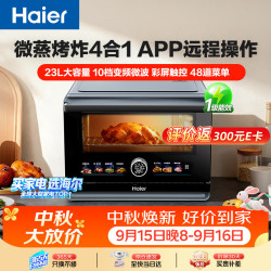 海尔 百味1.0 微蒸烤炸一体机家用台式蒸箱平板微波炉空气炸蒸烤箱 23L HW-CE23ZYAU