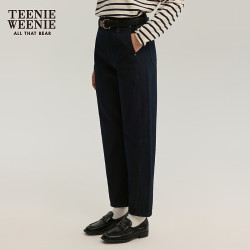 TEENIE WEENIE 小熊冬潮流时髦长裤牛仔裤休闲萝卜裤 牛仔色