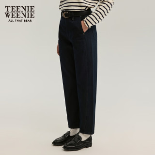 TEENIE WEENIE 小熊冬潮流时髦长裤牛仔裤休闲萝卜裤 牛仔色