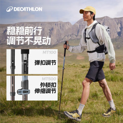 迪卡侬 登山杖户外运动徒步爬山装备轻盈耐用手杖 MH100-新款炭灰色 限时2件9折