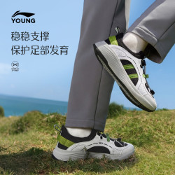 LI-NING KIDS 李宁童鞋简行休闲鞋男女大童26新款减震回弹圆头经典时尚低帮童鞋
