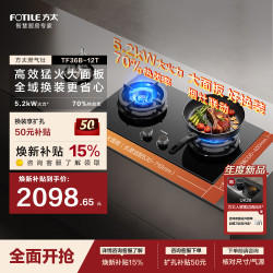 方太 燃气灶TF36B煤气灶双灶猛火烟灶联动调节底盘灶具天然气燃气灶双灶台TF36B/TF36B-G【推荐