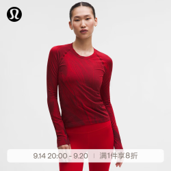 lululemon 丨Swiftly Tech女士运动长袖 T 恤 2.0 Race *新年款 LW3JMXS 牛津红漩涡羽纹/勃艮第酒红 M /8