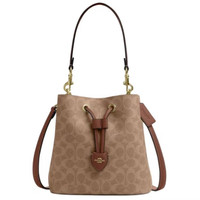 COACH 女包 Rowan 22 品牌徽标经典 皮革 水桶包手提包棕色CBH07-IMXHE