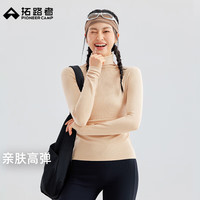 拓路者 高弹打底衫女户外出行内搭25秋冬季新款保暖上衣通勤长袖紧身显瘦 燕麦色 M