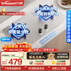 万和 燃气灶家用大火力钢化玻璃/不锈钢双灶台嵌两用 高热效率节能省气