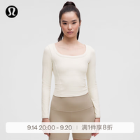 lululemon 丨Smooth and Ribbed Nulu™ 女士运动低圆领长袖 T 恤 LW3INDS 浅象牙白 L /10