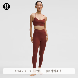 lululemon 丨Groove 女士运动高腰罗纹拼接紧身裤 24" LW5HHJA 岩木橙 L