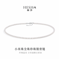 赫莎 3-4mm天然淡水珍珠项链女轻奢设计珍珠锁骨链礼物高级感中秋送礼
