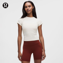lululemon 丨Micro-Rib Softstreme女士罗纹短袖T恤 速干 LW3KUYS 浅象牙白 XS